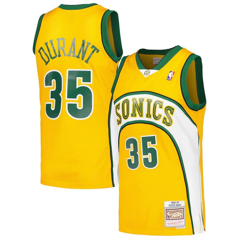 Seattle Supersonics Kevin Durant 2007-08 Men's Yellow Mitchell & Ness Swingman Jersey Seattle Supersonics Kevin Durant 2007-08 Men's Yellow Mitchell & Ness Swingman Jersey
