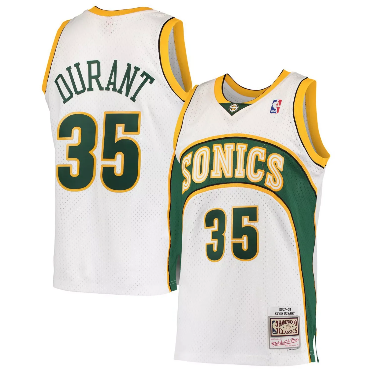 Seattle Supersonics Kevin Durant 2007-08 Men's White Mitchell & Ness Swingman Jersey