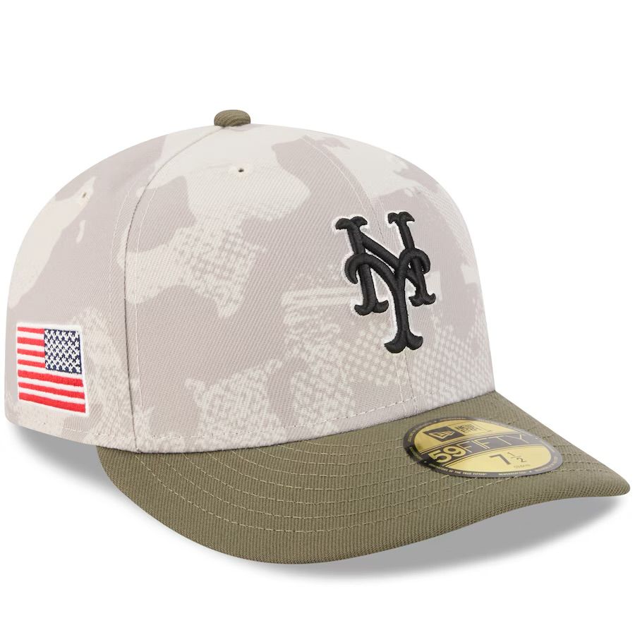 New York Mets Men's Light Beige/Olive New Era Armed Forces Day 59FIFTY Split Panel Fitted Pre Curved Visor Hat New York Mets Men's Light Beige/Olive New Era Armed Forces Day 59FIFTY Split Panel Fitted Pre Curved Visor Hat
