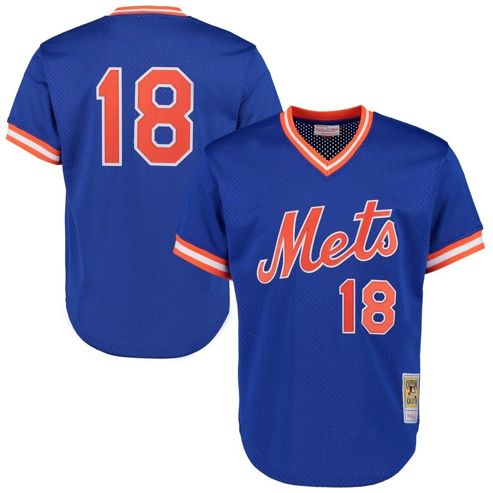 New York Mets Daryl Strawberry 1986 Men's Blue Mitchell & Ness Mesh Jersey New York Mets Daryl Strawberry 1986 Men's Blue Mitchell & Ness Mesh Jersey