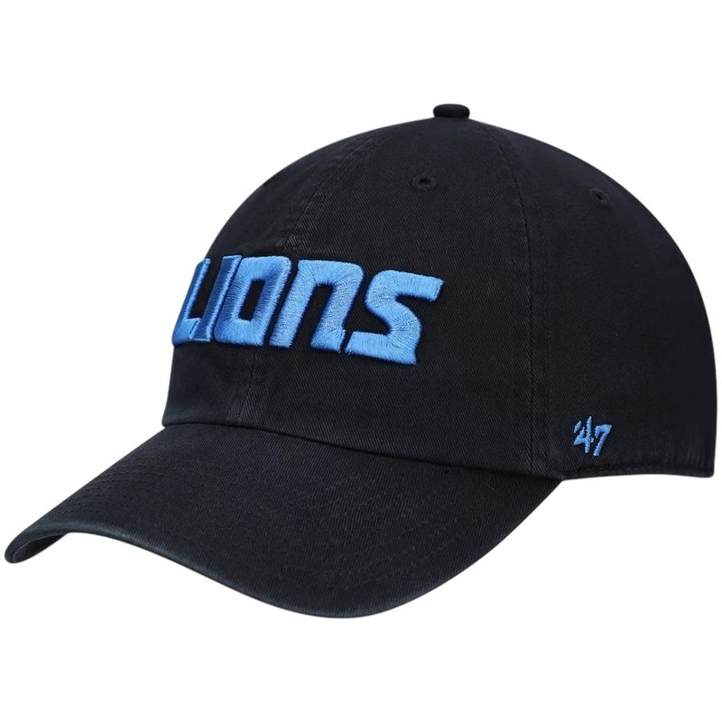 Detroit Lions Men’s Black 47 Brand Clean Up Adjustable Hat