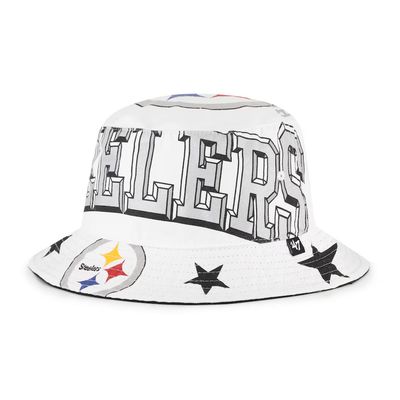Pittsburgh Steelers Adult White 47 Energize Bucket Hat Pittsburgh Steelers Adult White 47 Energize Bucket Hat
