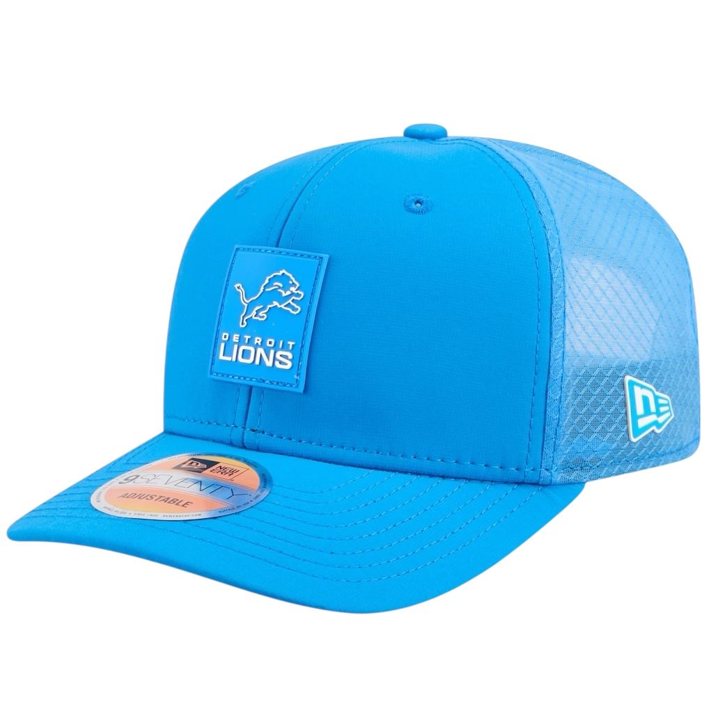 Detroit Lions Men's Blue New Era Sideline 9SEVENTY Trucker Adjustable Hat