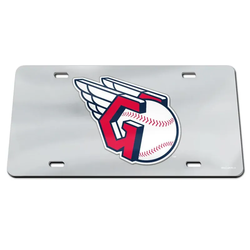 Cleveland Guardians Silver Laser Tag License Plate