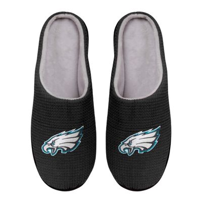 Philadelphia Eagles Men's Black Memory Foam Slide Slippers Philadelphia Eagles Men's Black Memory Foam Slide Slippers