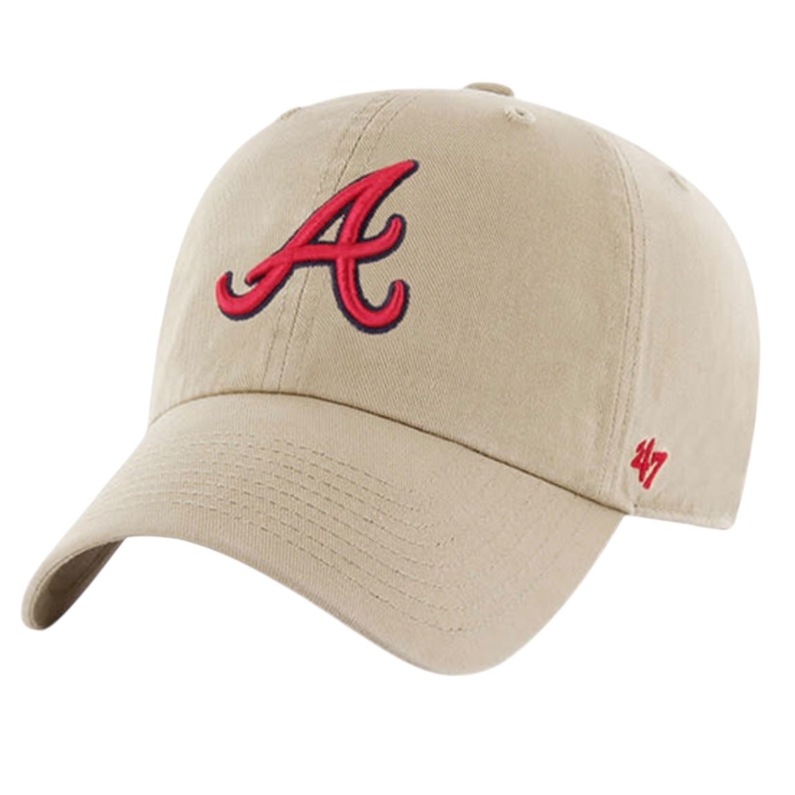 Atlanta Braves Men's Khaki 47 Brand Clean Up Adjustable Hat