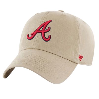 Atlanta Braves Men's Khaki 47 Brand Clean Up Adjustable Hat