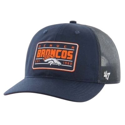 Denver Broncos Men's Navy Hardline 47 Trucker Adjustable Hat Denver Broncos Men's Navy Hardline 47 Trucker Adjustable Hat