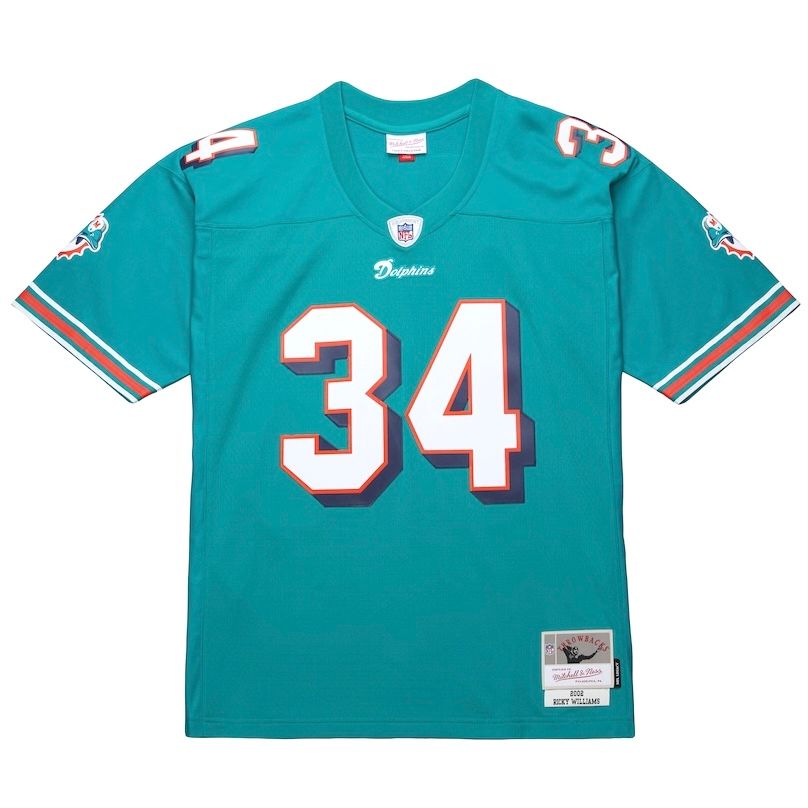 Miami Dolphins Ricky Williams 2002 Aqua Mitchell & Ness Men's Legacy Jersey