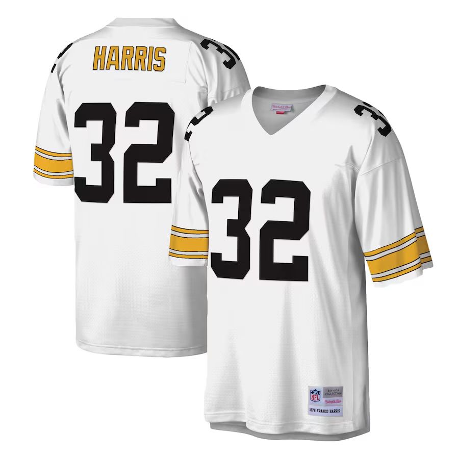 Pittsburgh Steelers Franco Harris 1976 White Mitchell & Ness Men's Legacy Jersey Pittsburgh Steelers Franco Harris 1976 White Mitchell & Ness Men's Legacy Jersey