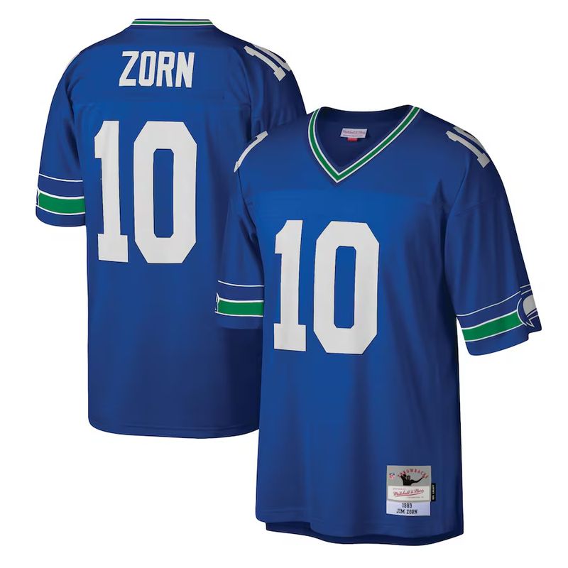 Seattle Seahawks Jim Zorn 1983 Blue Mitchell & Ness Men's Legacy Jersey Seattle Seahawks Jim Zorn 1983 Blue Mitchell & Ness Men's Legacy Jersey