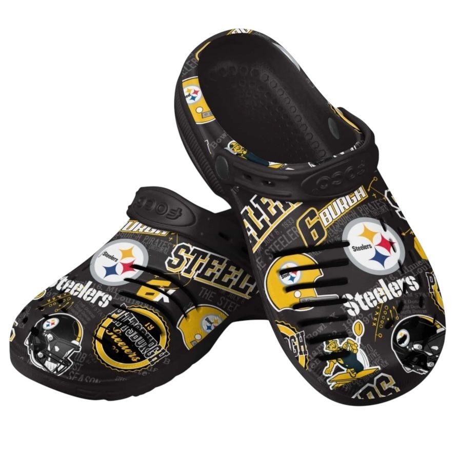 Pittsburgh Steelers Men’s Historic Print Clog With Strap Pittsburgh Steelers Men’s Historic Print Clog With Strap
