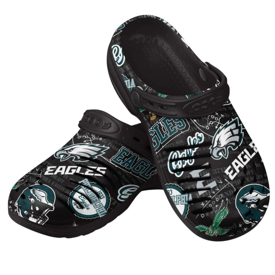 Philadelphia Eagles Men’s Historic Print Clog With Strap Philadelphia Eagles Men’s Historic Print Clog With Strap