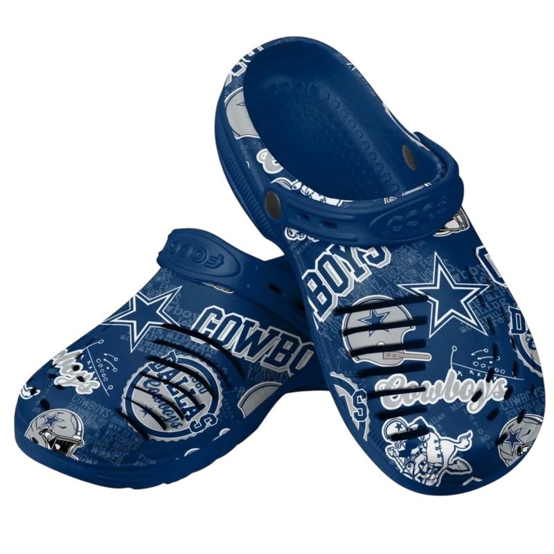 Dallas Cowboys Men’s Historic Print Clog With Strap Dallas Cowboys Men’s Historic Print Clog With Strap