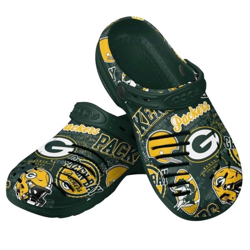 Green Bay Packers Men’s Historic Print Clog With Strap Green Bay Packers Men’s Historic Print Clog With Strap