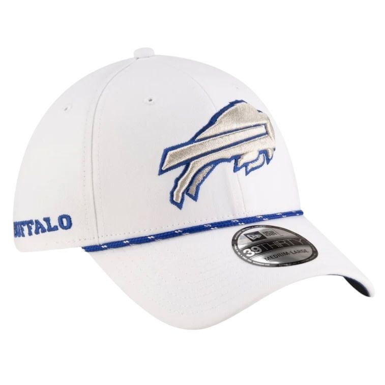 Buffalo Bills Men's White New Era Rivalries Collection Sideline 39THIRTY Flex Hat