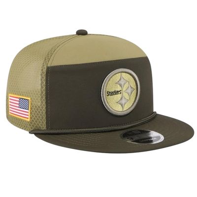 Pittsburgh Steelers Men's Dark Green New Era Salute to Service Split Panel 9FIFTY Snapback Hat
