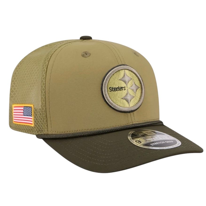 Pittsburgh Steelers Men's Green New Era Salute to Service 9SEVENTY Adjustable Hat