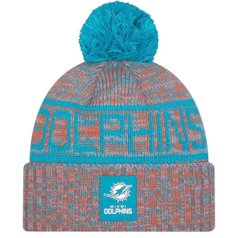 Miami Dolphins Men’s New Era Sideline Cold Weather Cuffed Knit Pom Hat