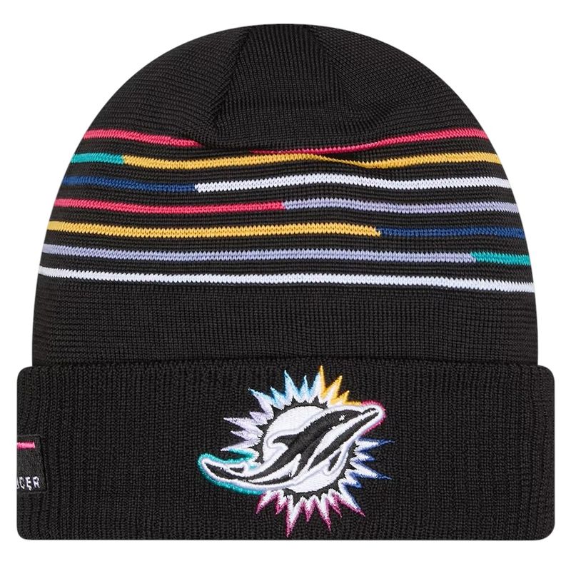 Miami Dolphins Men’s Black NFL Crucial Catch Cuffed Knit Hat