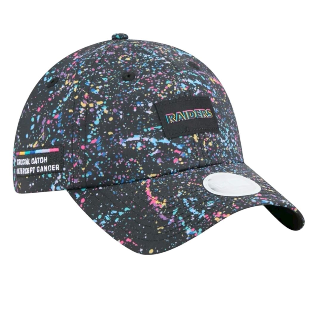 Los Angeles Raiders Women's Black New Era NFL Crucial Catch Pony Tail Adjustable Hat