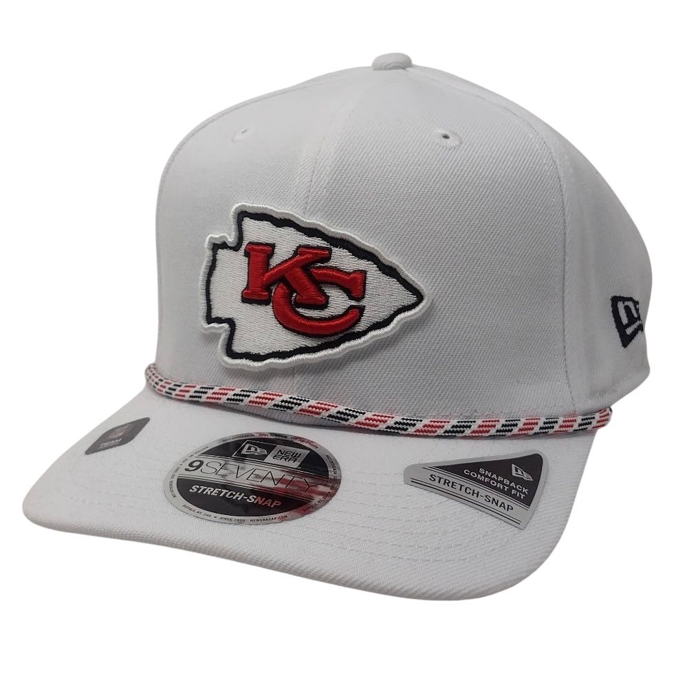 Kansas City Chiefs Men's White Multi-Rope New Era 9SEVENTY Stretch-Snap Hat