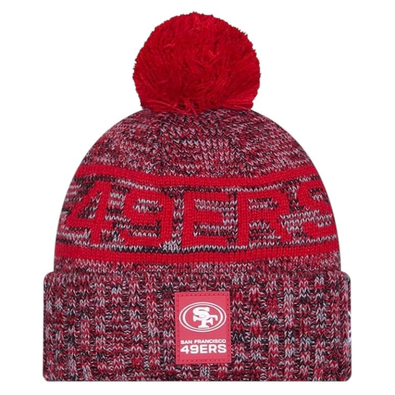 San Francisco 49ers Men’s New Era Sideline Cold Weather Cuffed Knit Pom Hat