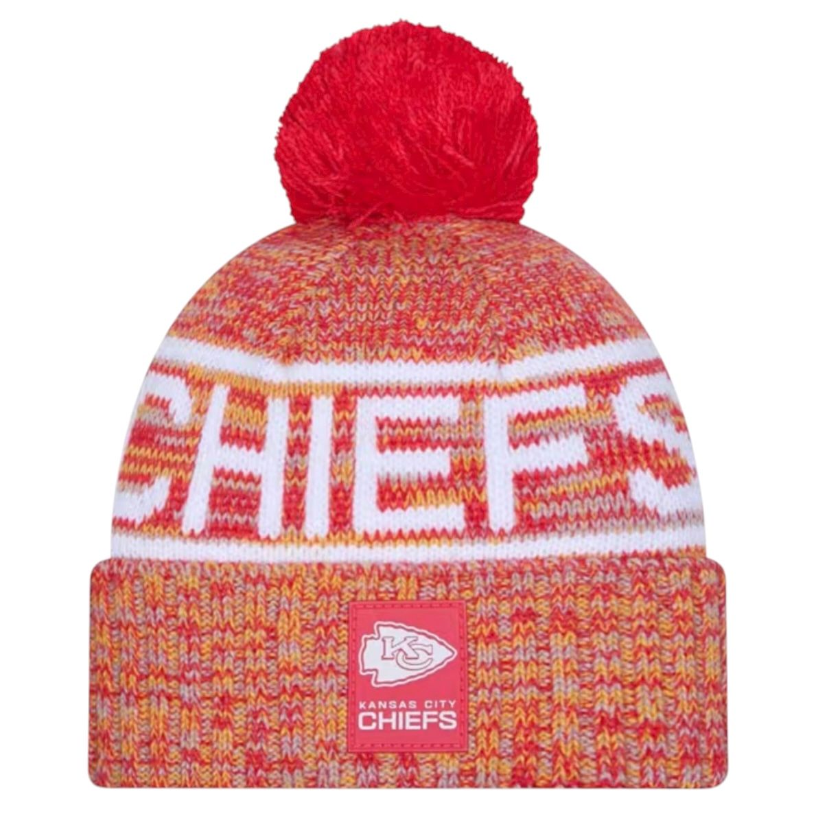 Kansas City Chiefs Men’s New Era Sideline Cold Weather Cuffed Knit Pom Hat