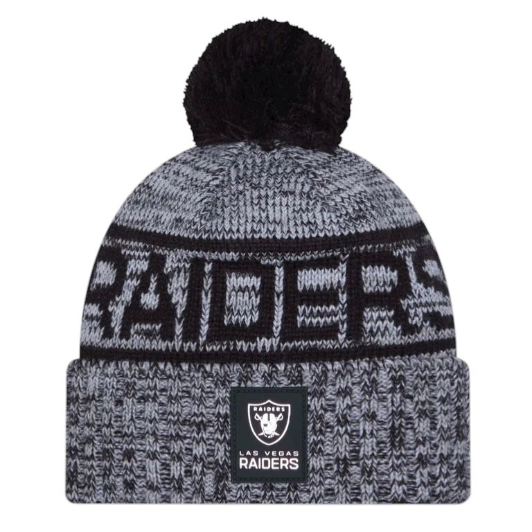 Las Vegas Raiders Men’s New Era Sideline Cold Weather Cuffed Knit Pom Hat Las Vegas Raiders Men’s New Era Sideline Cold Weather Cuffed Knit Pom Hat