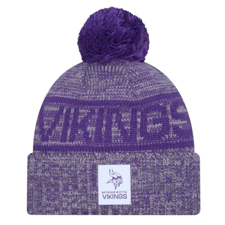 Minnesota Vikings Men’s New Era Sideline Cold Weather Cuffed Knit Pom Hat