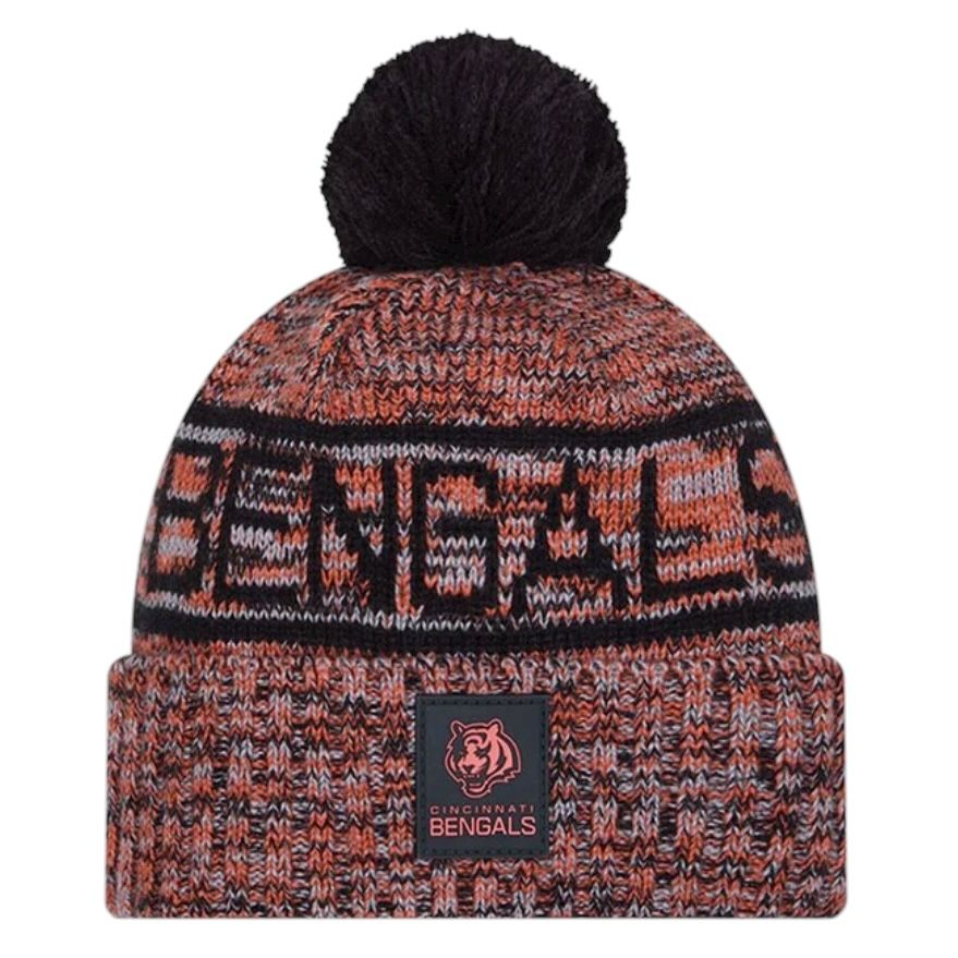 Cincinnati Bengals Men’s New Era Sideline Cold Weather Cuffed Knit Pom Hat