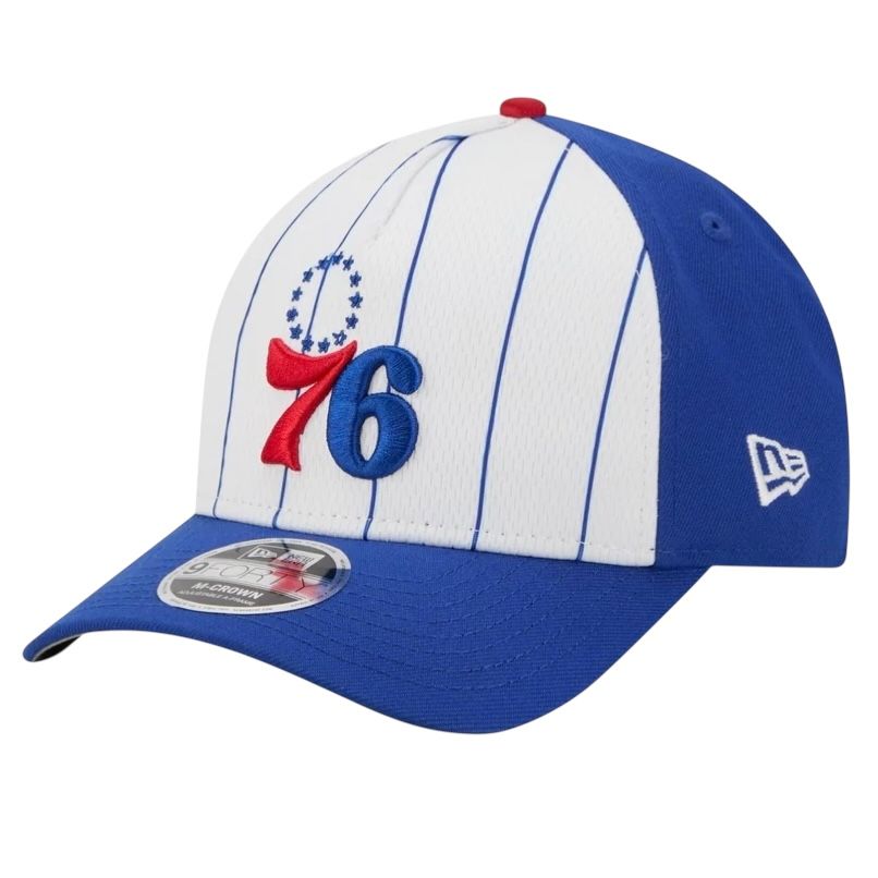 Philadelphia 76ers Men's Blue/White New Era NBA Tipoff 9FORTY M-Crown Adjustable A-Frame Hat