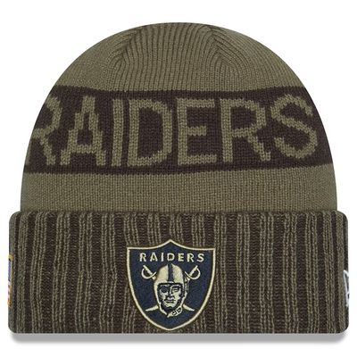 Las Vegas Raiders Men's Dark Green New Era Salute to Service Cuffed Knit Hat