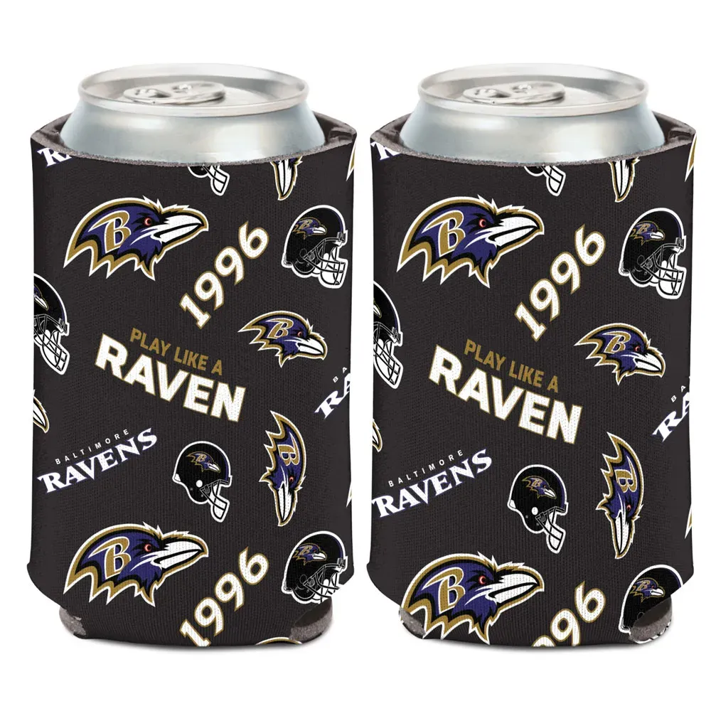 Baltimore Ravens Scatter 12 Ounce Can Cooler Koozie Baltimore Ravens Scatter 12 Ounce Can Cooler Koozie