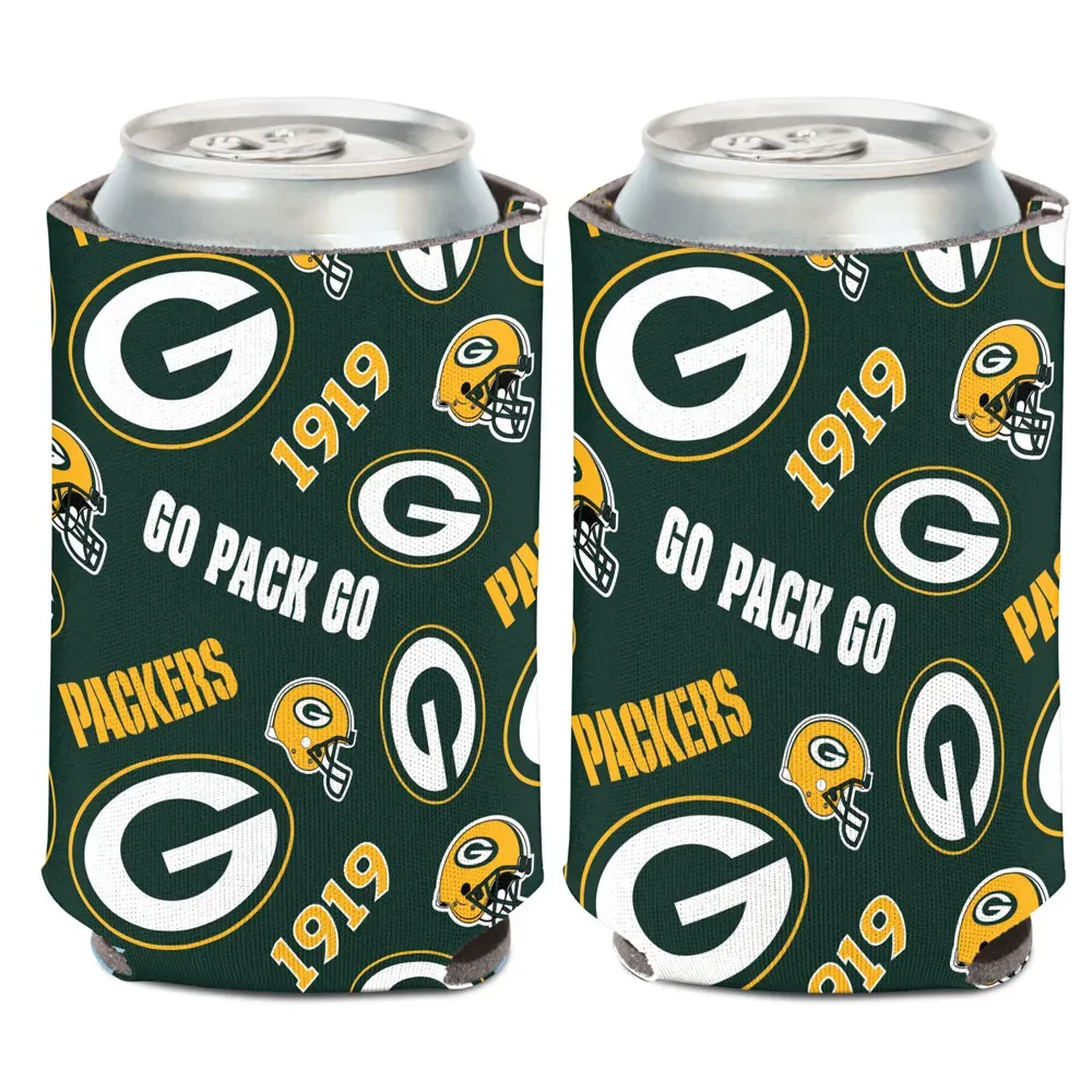 Green Bay Packers Scatter 12 Ounce Can Cooler Koozie Green Bay Packers Scatter 12 Ounce Can Cooler Koozie