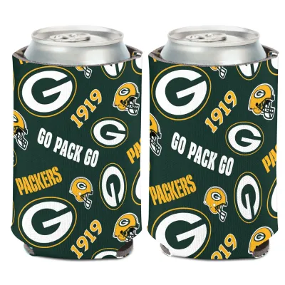 Green Bay Packers Scatter 12 Ounce Can Cooler Koozie Green Bay Packers Scatter 12 Ounce Can Cooler Koozie