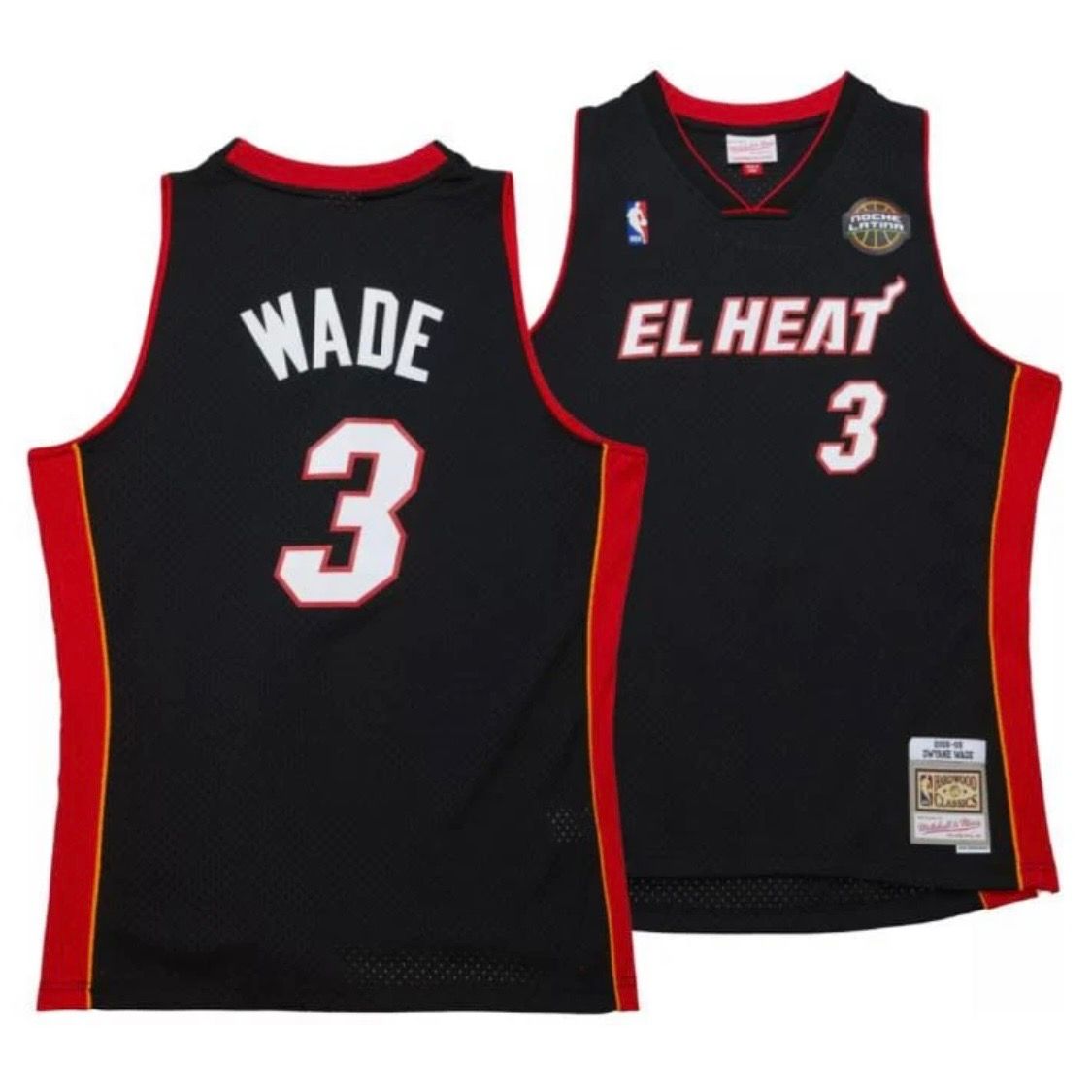 Miami Heat Dwayne Wade 2008-09 Men's Black Mitchell & Ness Swingman Jersey Miami Heat Dwayne Wade 2008-09 Men's Black Mitchell & Ness Swingman Jersey