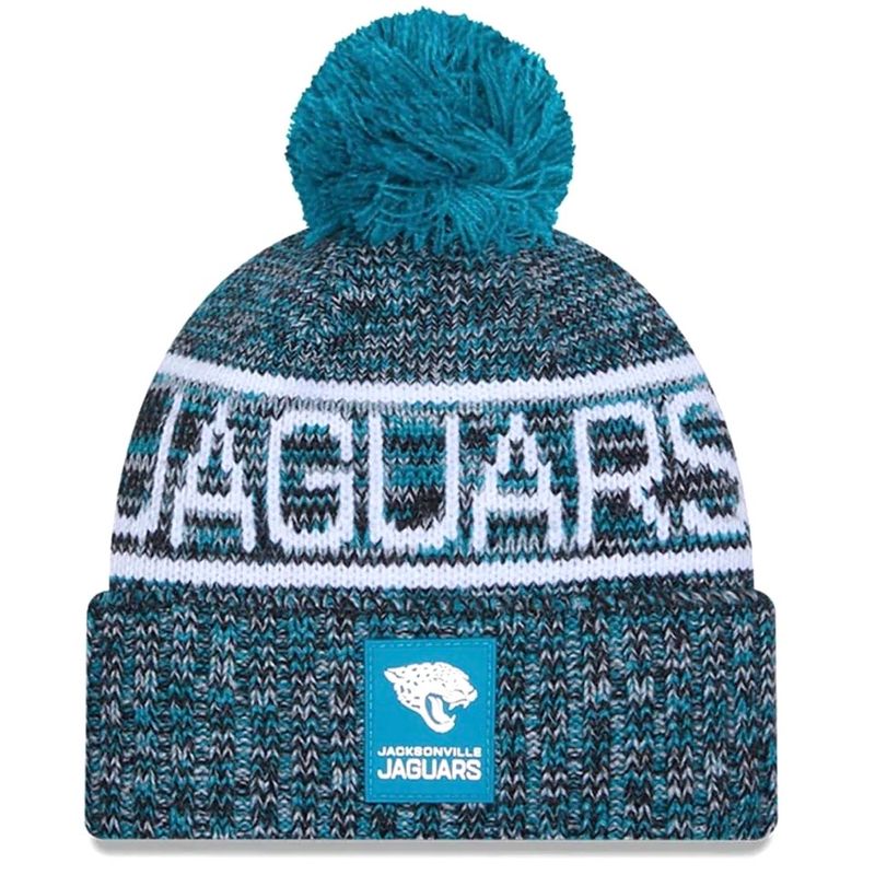 Jacksonville Jaguars Men’s New Era Sideline Cold Weather Cuffed Knit Pom Hat Jacksonville Jaguars Men’s New Era Sideline Cold Weather Cuffed Knit Pom Hat
