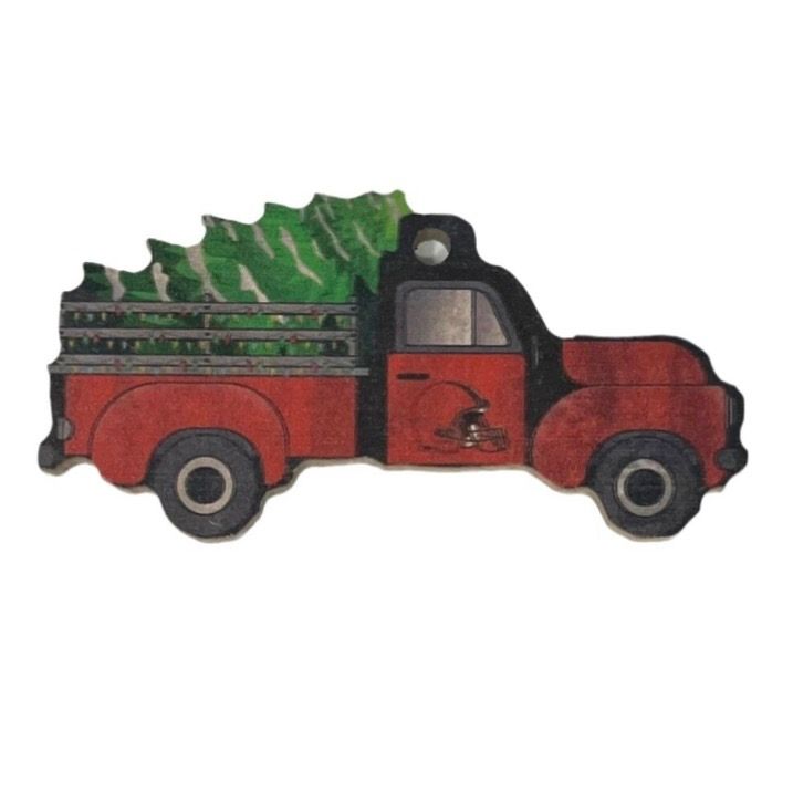 Cleveland Browns Christmas Wood Truck Ornament