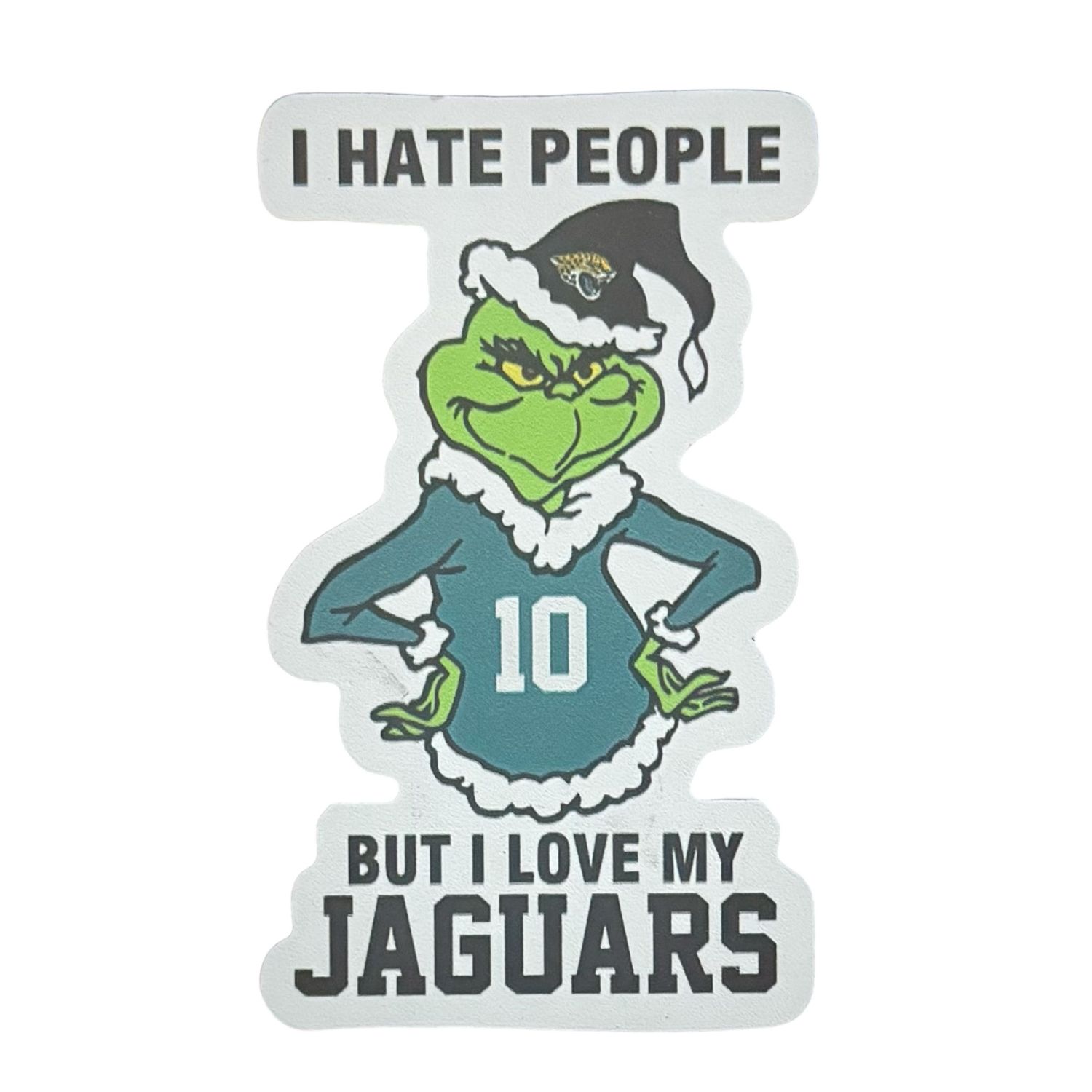 Jacksonville Jaguars Grinch Christmas Sports Hate People Love Team Magnet
