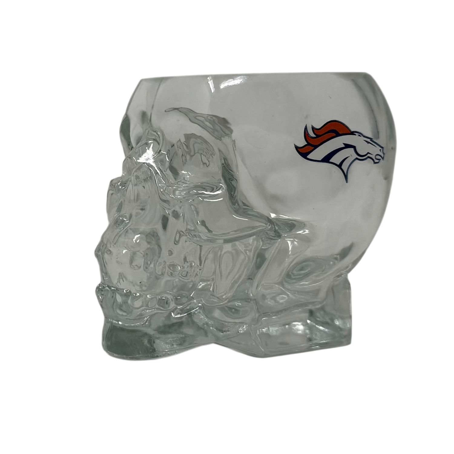 Denver Broncos 2 Ounce Skull Shot Glass Denver Broncos 2 Ounce Skull Shot Glass