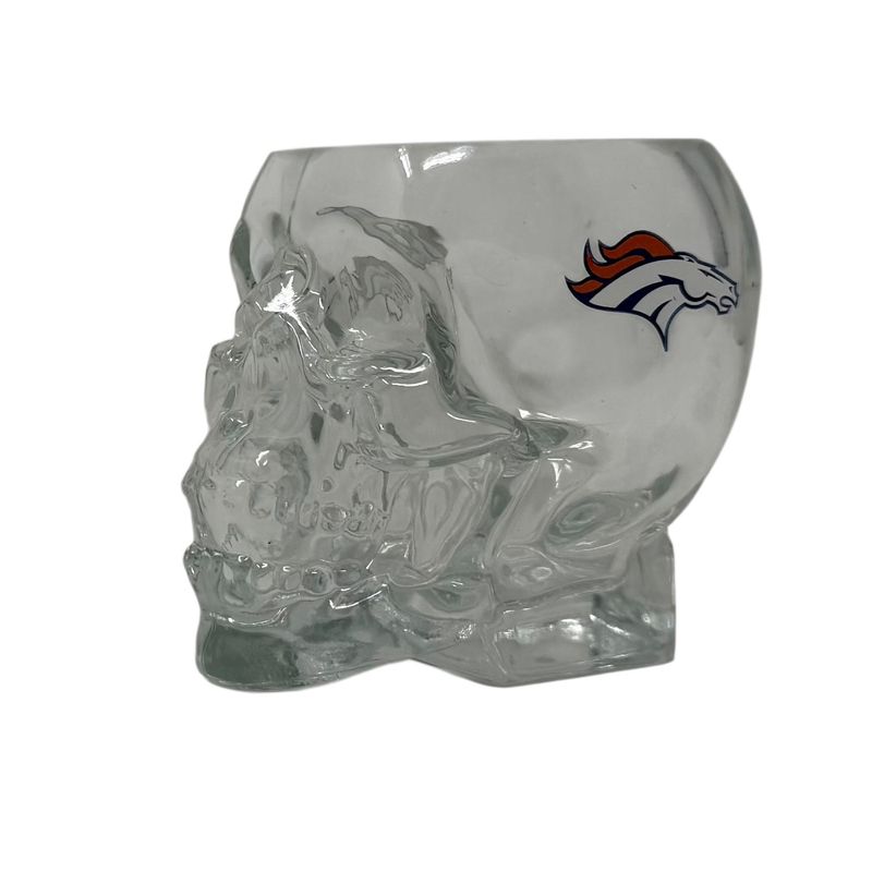 Denver Broncos 2 Ounce Skull Shot Glass Denver Broncos 2 Ounce Skull Shot Glass
