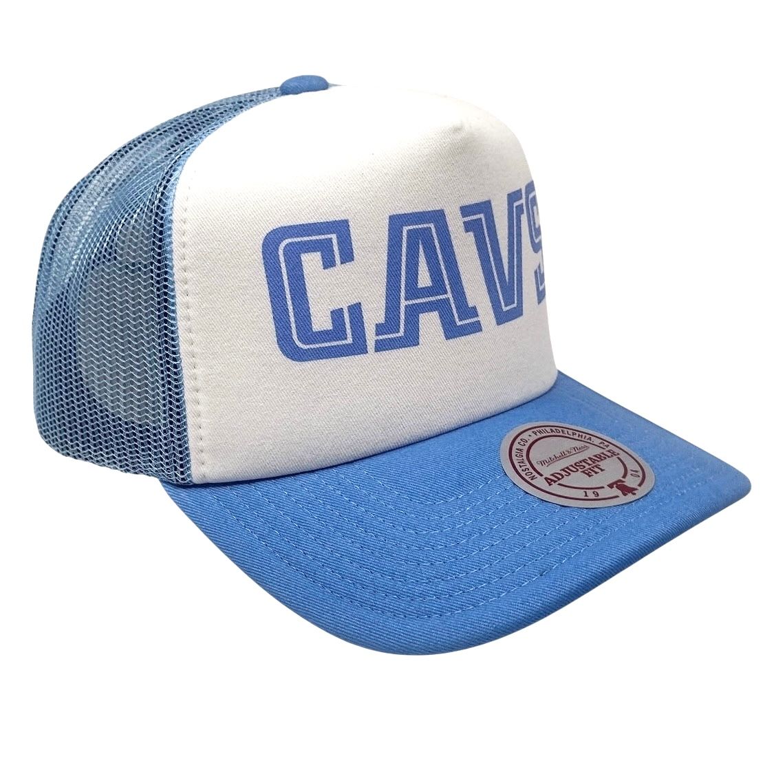 Cleveland Cavaliers Men’s White Mitchell & Ness NBA Print It Trucker Snapback Hat