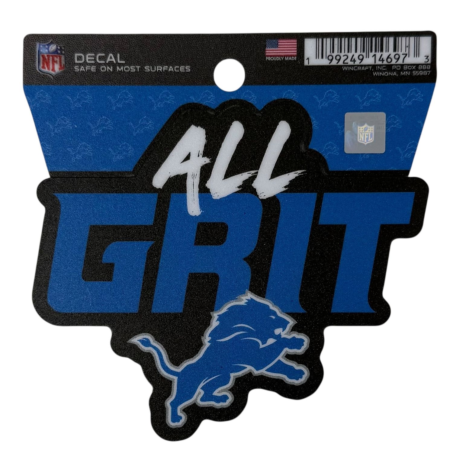 Detroit Lions All Grit  3" x 3" Decal