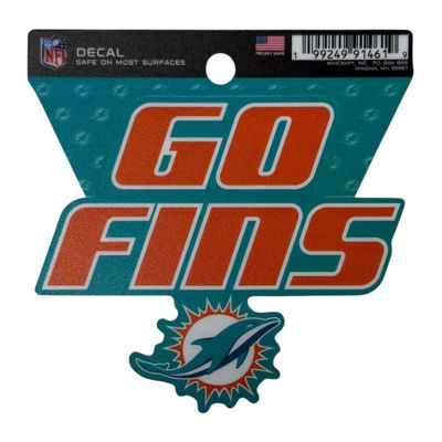 Miami Dolphins Go Fins 3" x 3" Decal