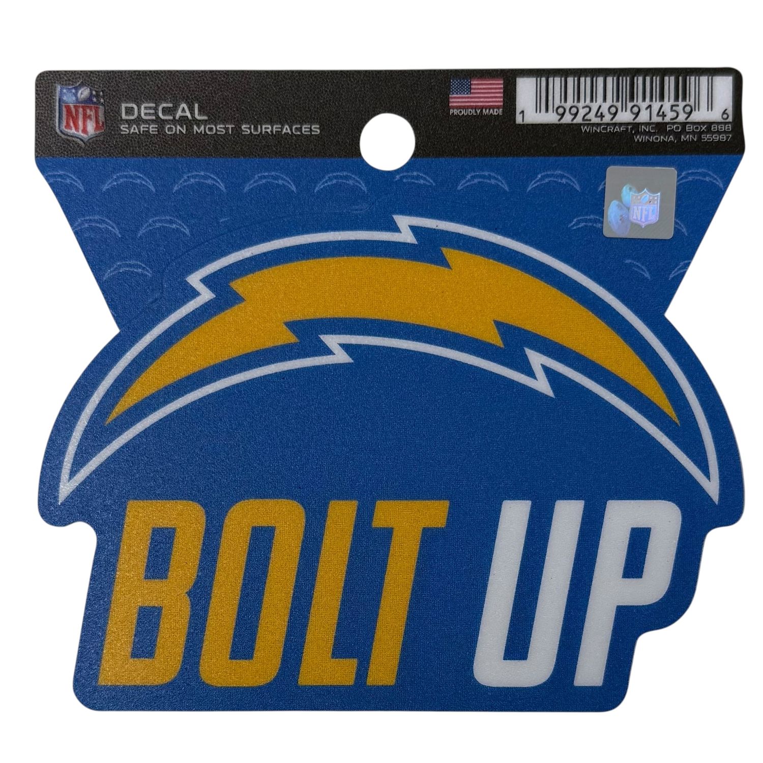 Los Angeles Chargers Bolt Up 3" x 3" Decal