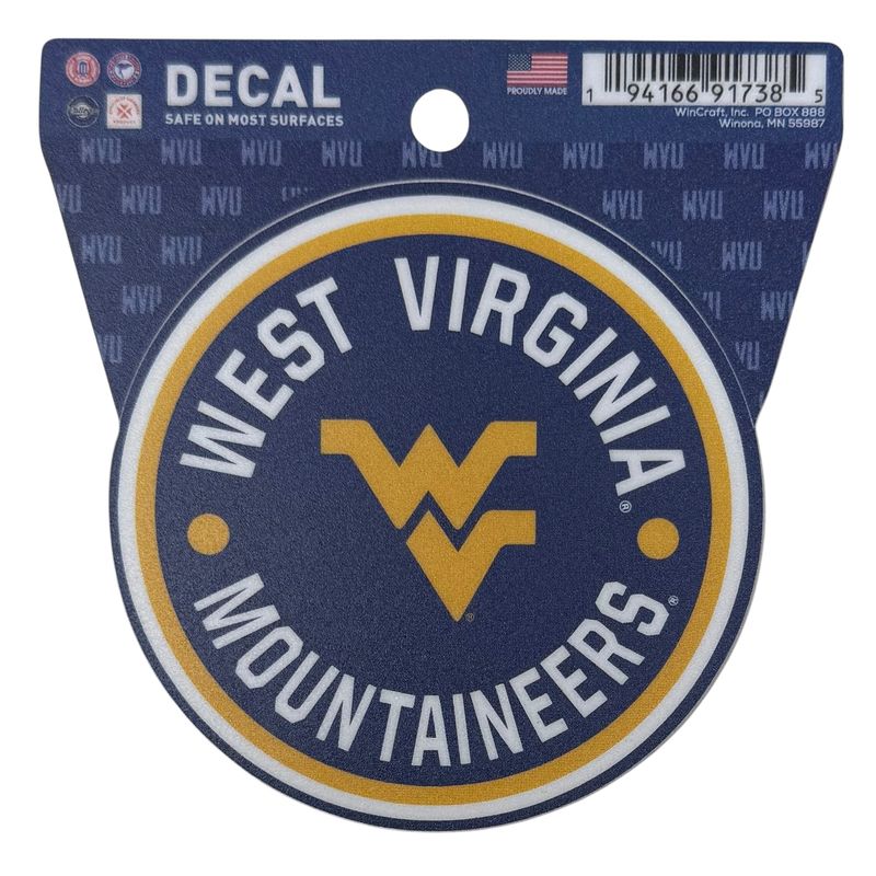 West Virginia Mountaineers Round 3" x 3" Decal