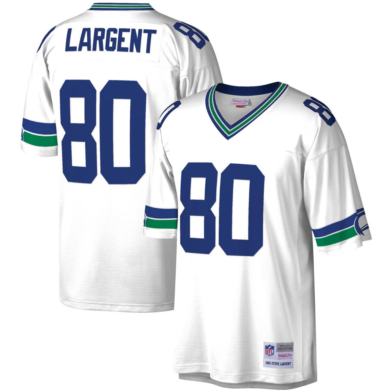 Seattle Seahawks Steve Largent 1985 White Mitchell & Ness Men's Legacy Jersey Seattle Seahawks Steve Largent 1985 White Mitchell & Ness Men's Legacy Jersey