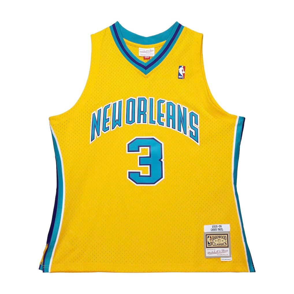 New Orleans Hornets Chris Paul 2005-06 Men's Yellow Mitchell & Ness Swingman Jersey