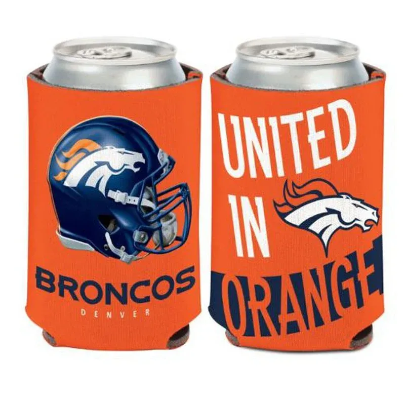 Denver Broncos United In Orange 12 Ounce Can Cooler Koozie